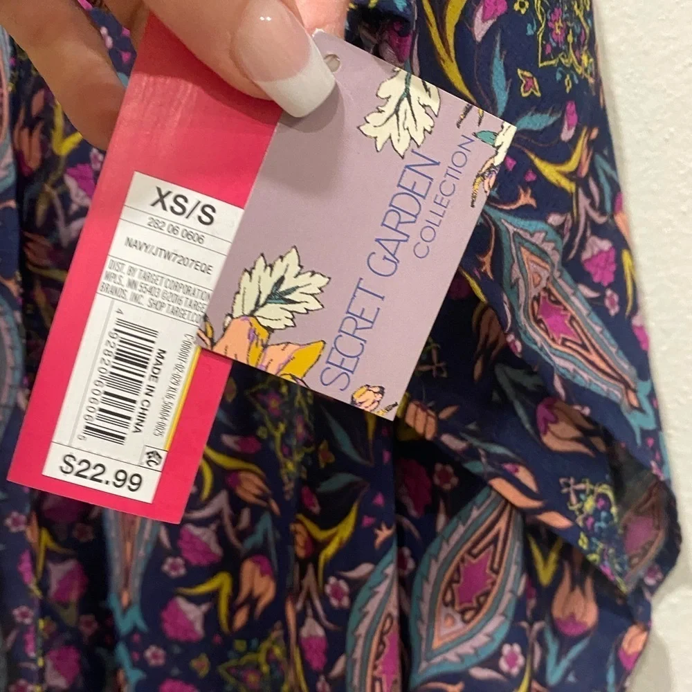 XHILARATION Secret Garden Kimono, Size XS, NWT